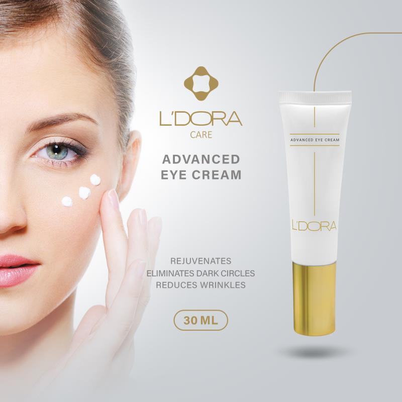 L'DORA CARE REJUVENATING, ANTI-DARK CIRCLE, AND REDUCING WRINKLES EYE CREAM, 30 ml