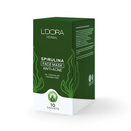 L'DORA HERBAL SPIRULINA ANTI-ACNE POWDER MASK, 10 PCS