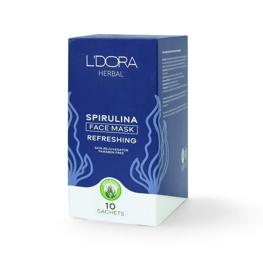 L'DORA HERBAL SPIRULINA REFRESHING POWDER MASK, 10 PCS