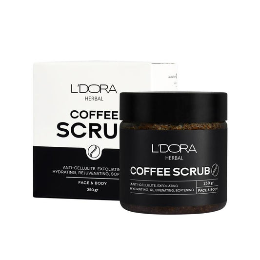 L'DORA HERBAL FACE & BODY COFFEE SCRUB, 250gr