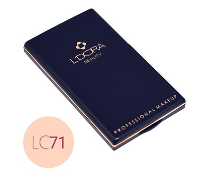 فونداسیون کیک زیبایی L'DORA حاوی کلاژن و ویتامین E، با پد، NO.LC71، 16 گرم
